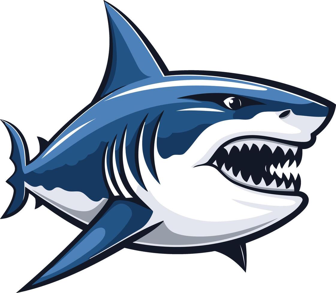 Aggressive Great White Shark Illustration vector