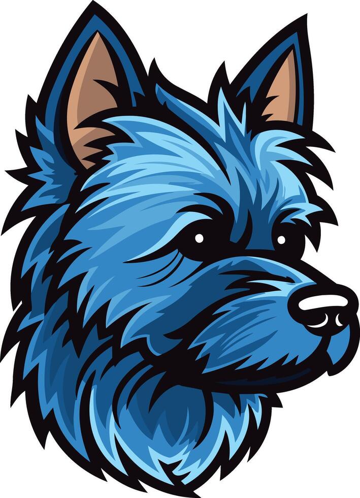 Blue Dog Portrait with a Serious Expression vector