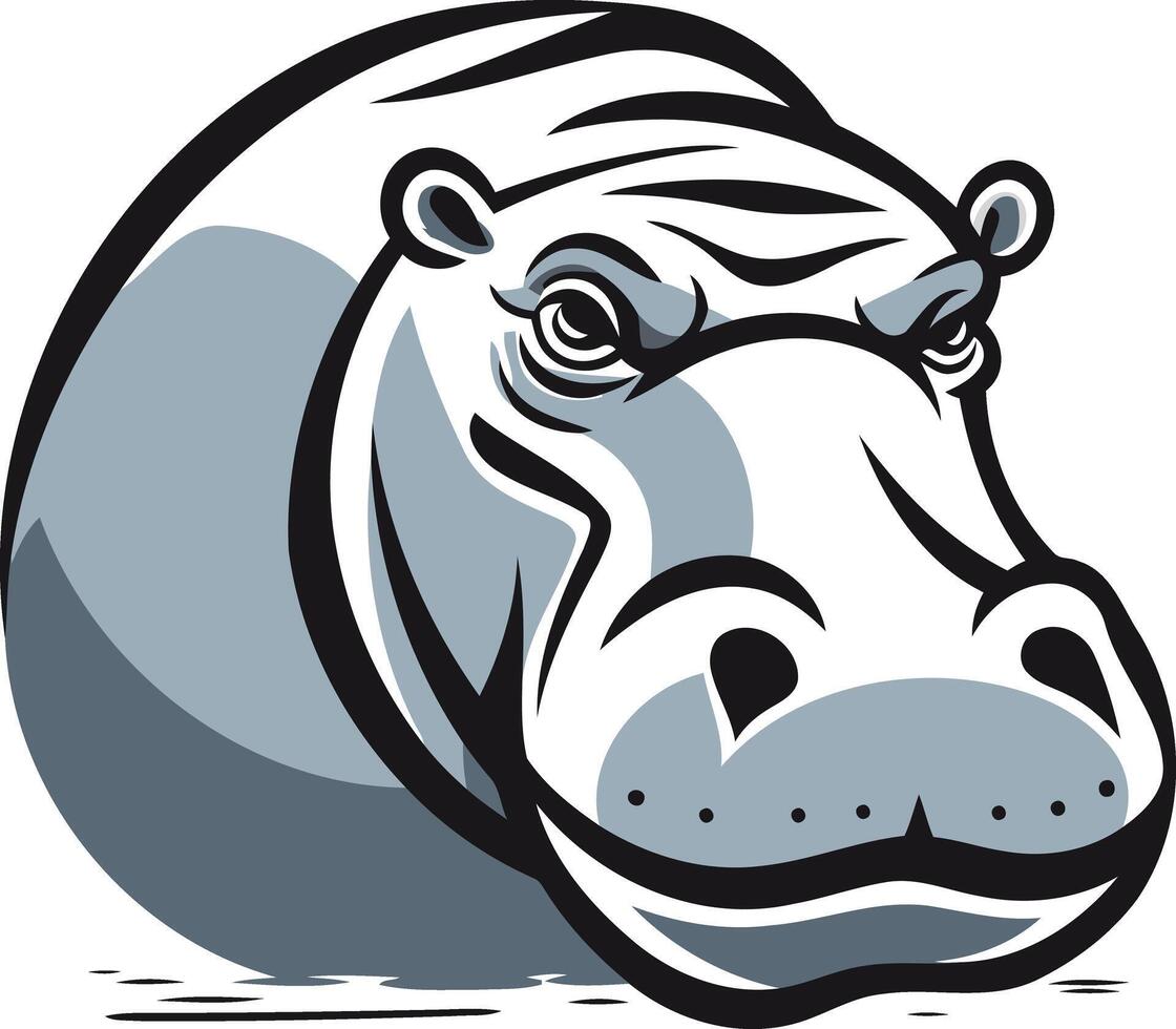 Aggressive Hippopotamus Mascot Illustration vector