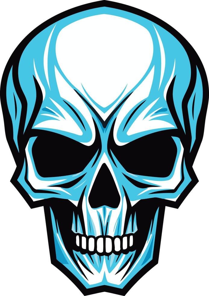 A cool and edgy blue skull design, perfect for a brand or logo that wants to convey a sense of power and rebelliousness vector