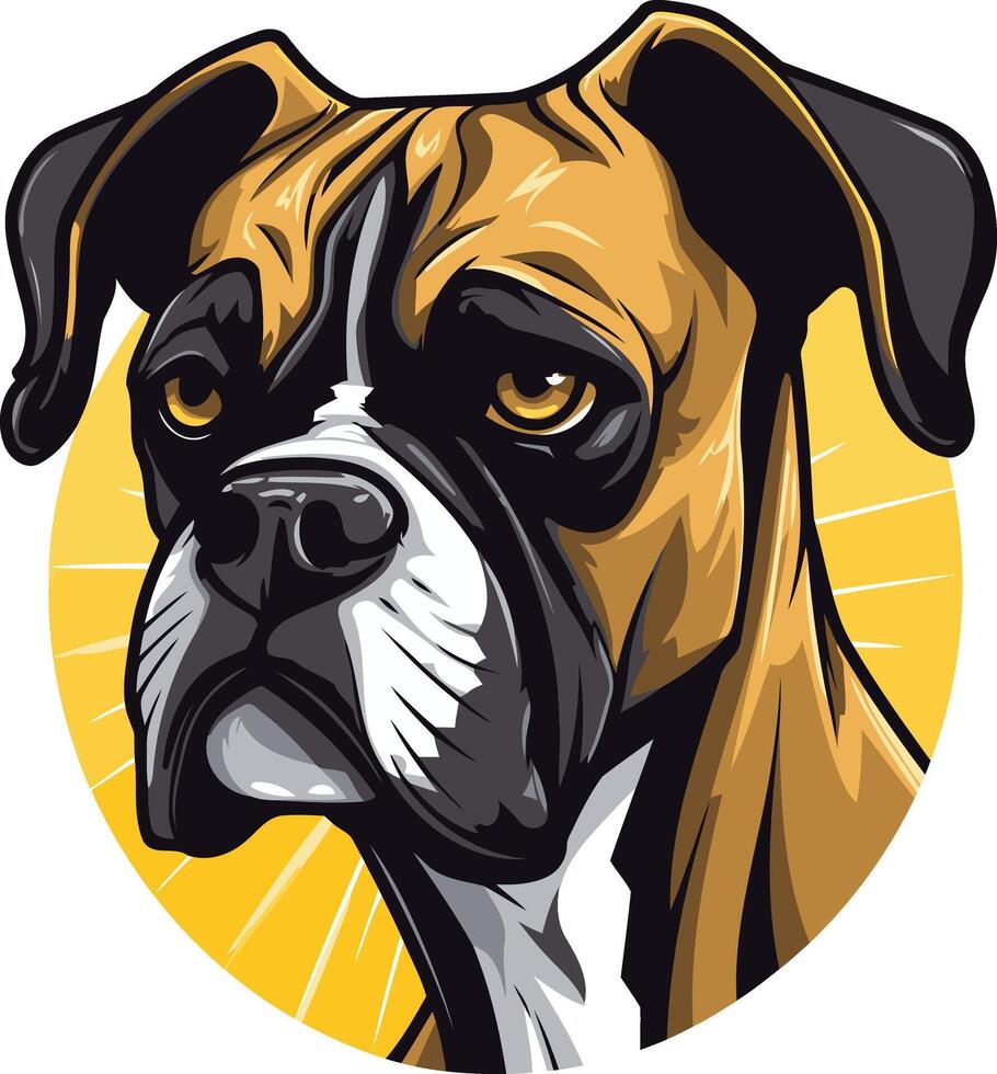 Portrait of a Boxer Dog vector