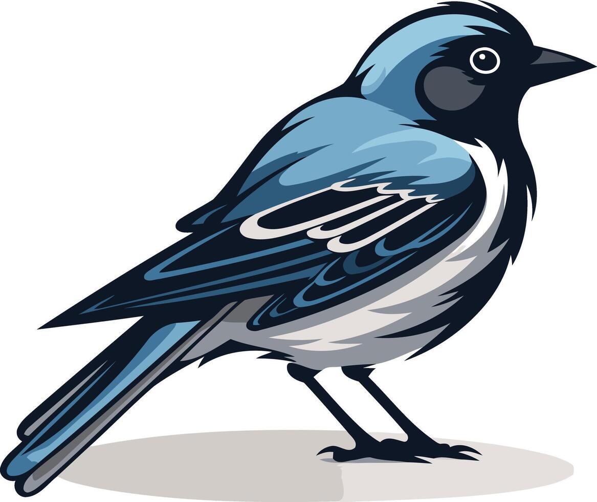 Blue Bird with White Accents vector
