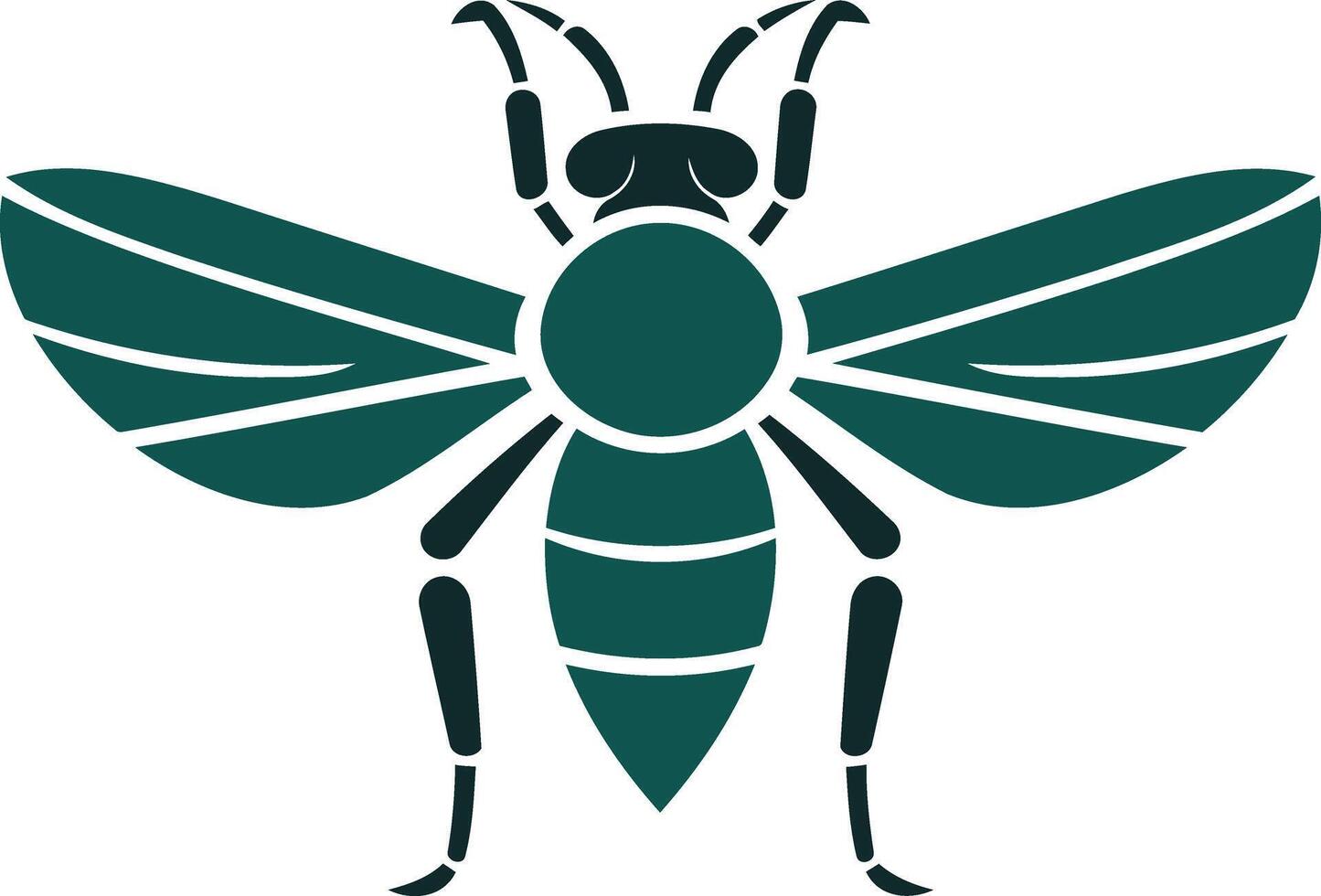 A stylized silhouette of a wasp, perfect for eco-conscious brands, nature-inspired designs, and environmental organizations vector