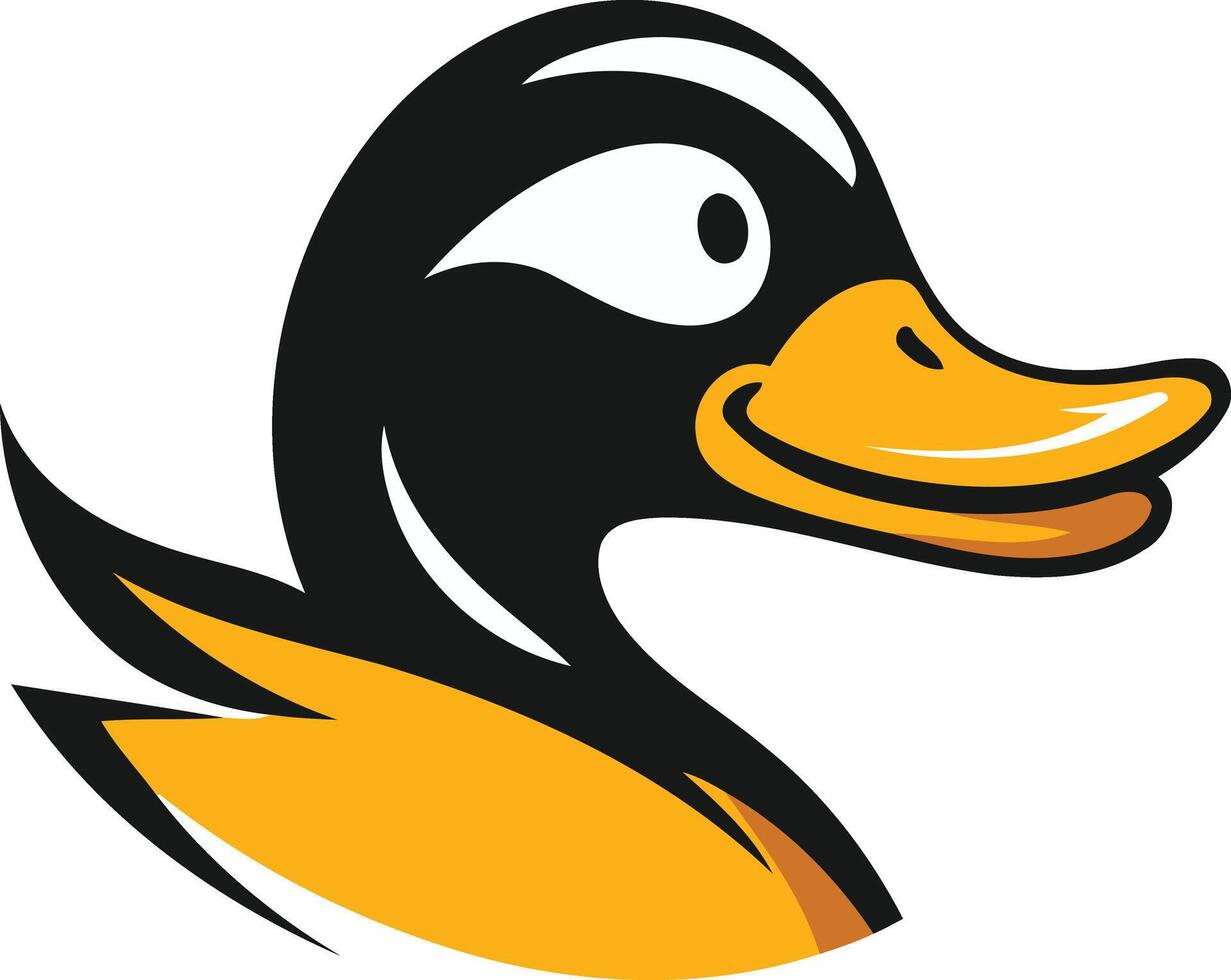 A friendly and playful cartoon duck head logo, perfect for children's products, branding, or educational materials vector