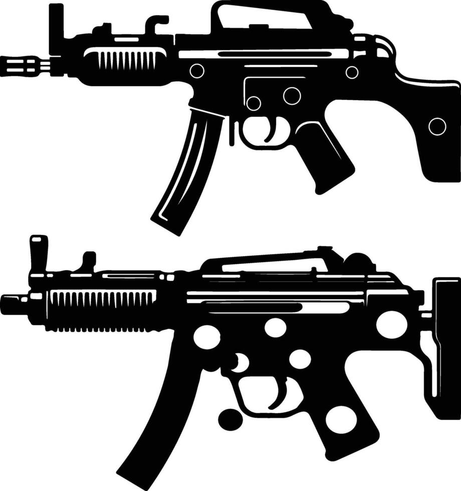 silhouette of a machine gun illustrator vector