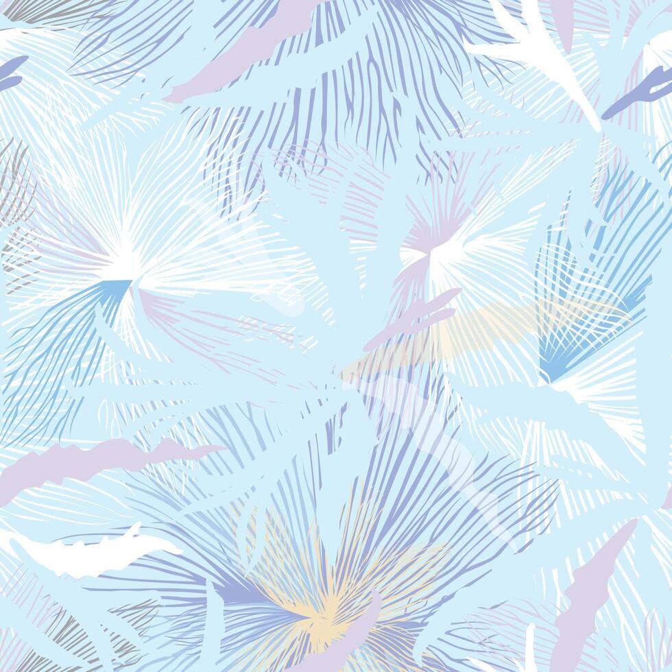 Flourish texture with line drawing snow, leaves and leaves. Abstract seamless floral nature pattern with snowflakes, lines and petals. Ornamental artistic stylish tiled winter season background. vector