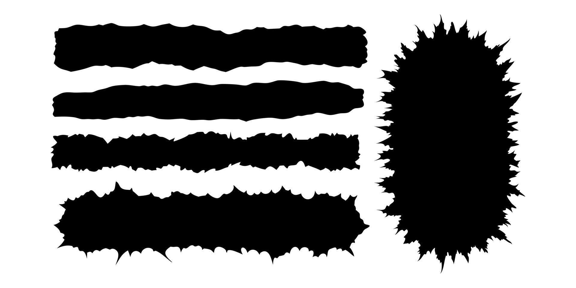 Breathtaking black grunge texture. Torn paper isolated. vector