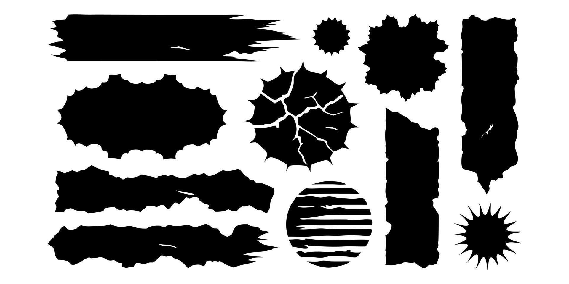 Amazing texture of black grunge. ripped and separated paper. vector