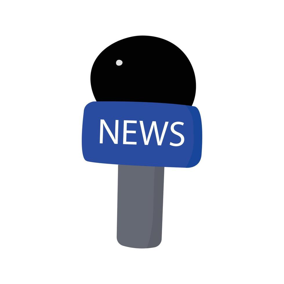 News or social media concept microphone doodle flat illustration. vector