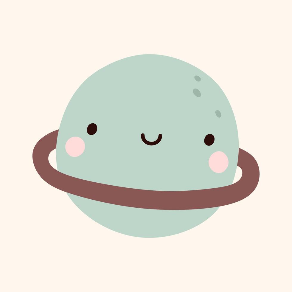 Cute planet isolated on a white background. hand-drawn illustration in flat style. Perfect for decorations, logo, various designs. vector
