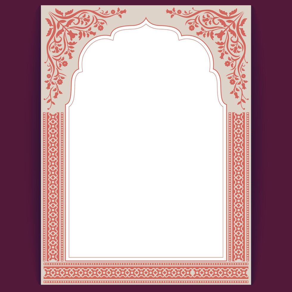 Elegant Red Floral Border Design Template for Wedding or Event Invitations vector