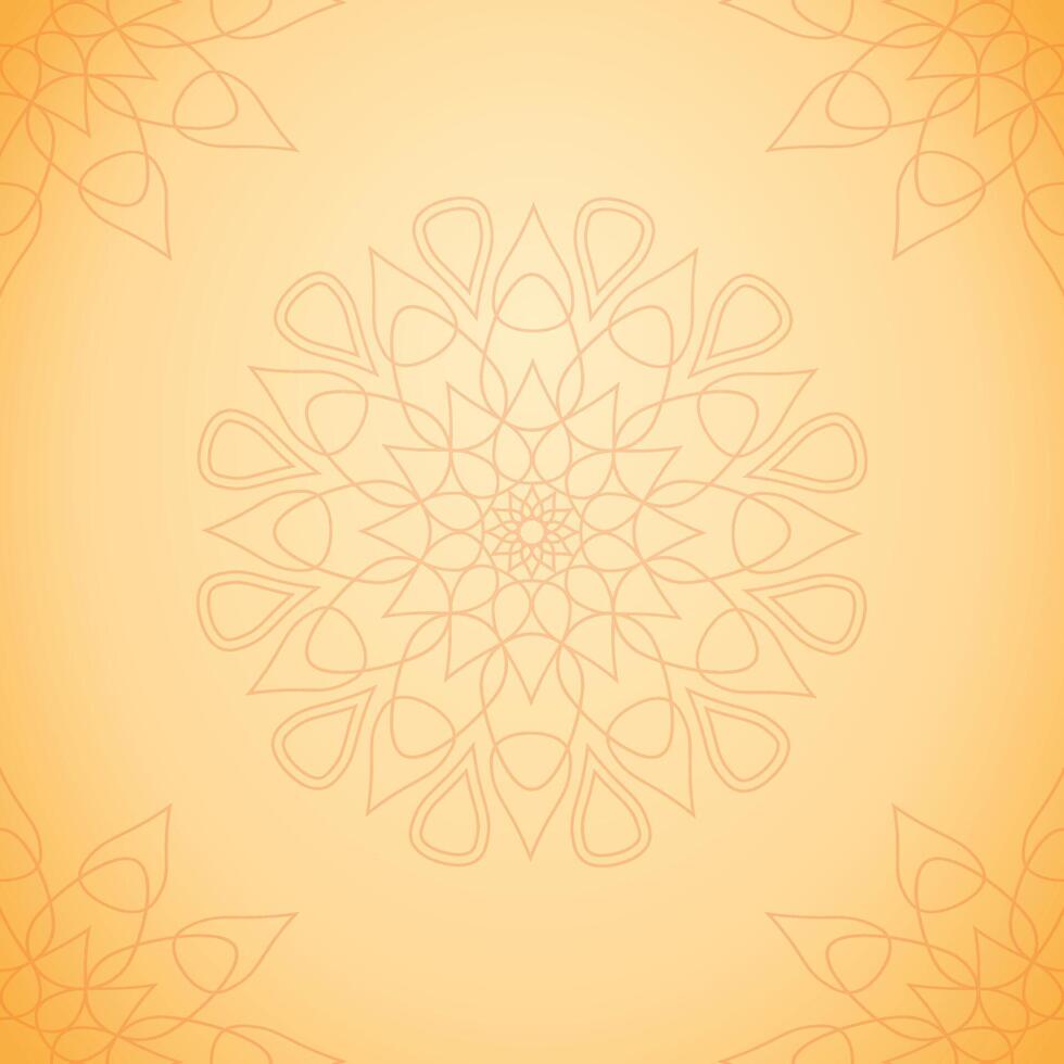Minimalist Yellow Mandala Art Background with Intricate Decorative Patterns for Invitation or Design vector