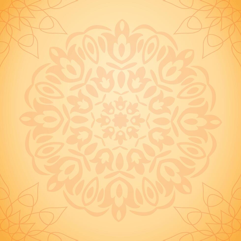 Decorative Yellow Mandala Flower Pattern Background with Symmetric Design for Festival or Invitation vector