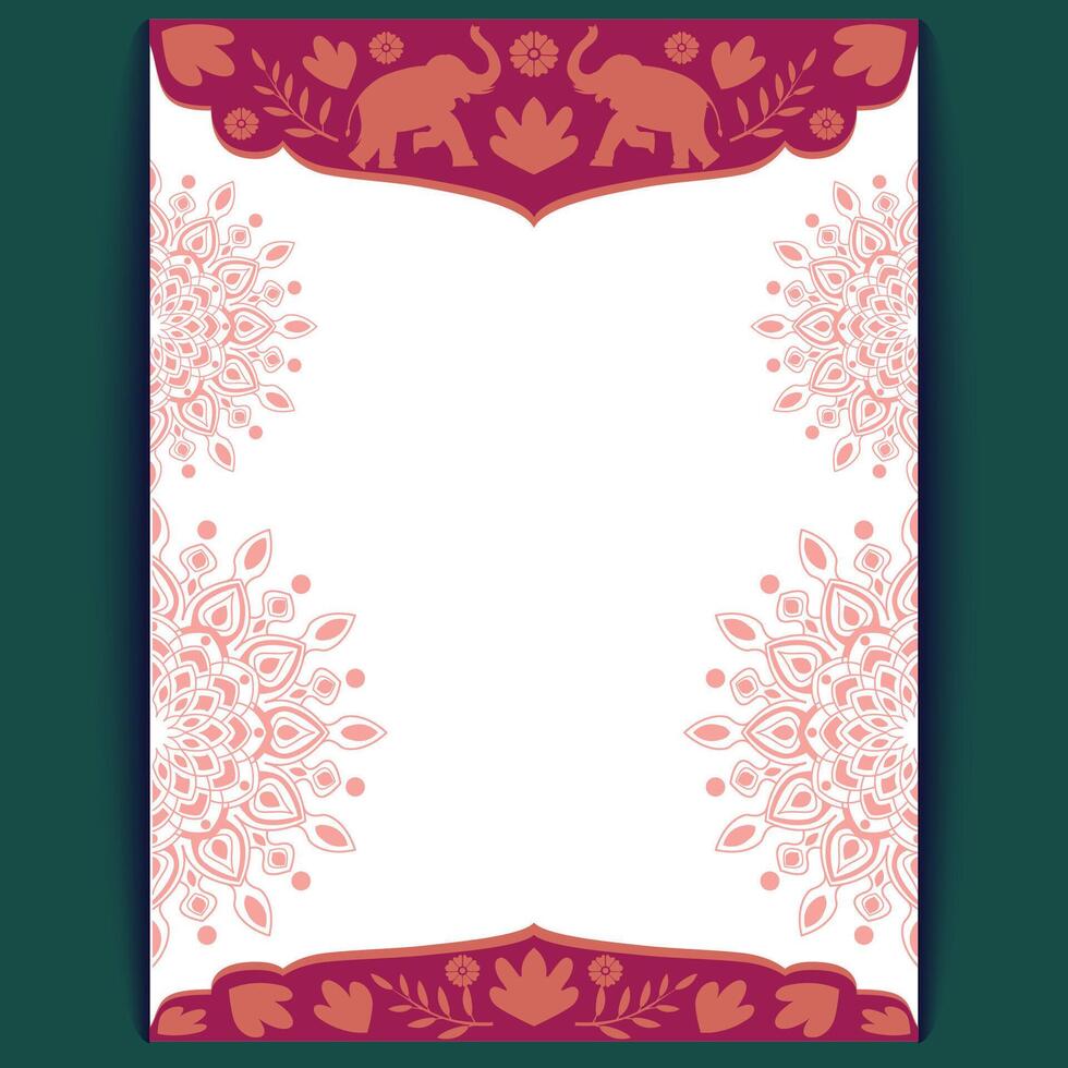 Floral Wedding Card Template with Elegant Ornamentation and Space for Custom Text vector