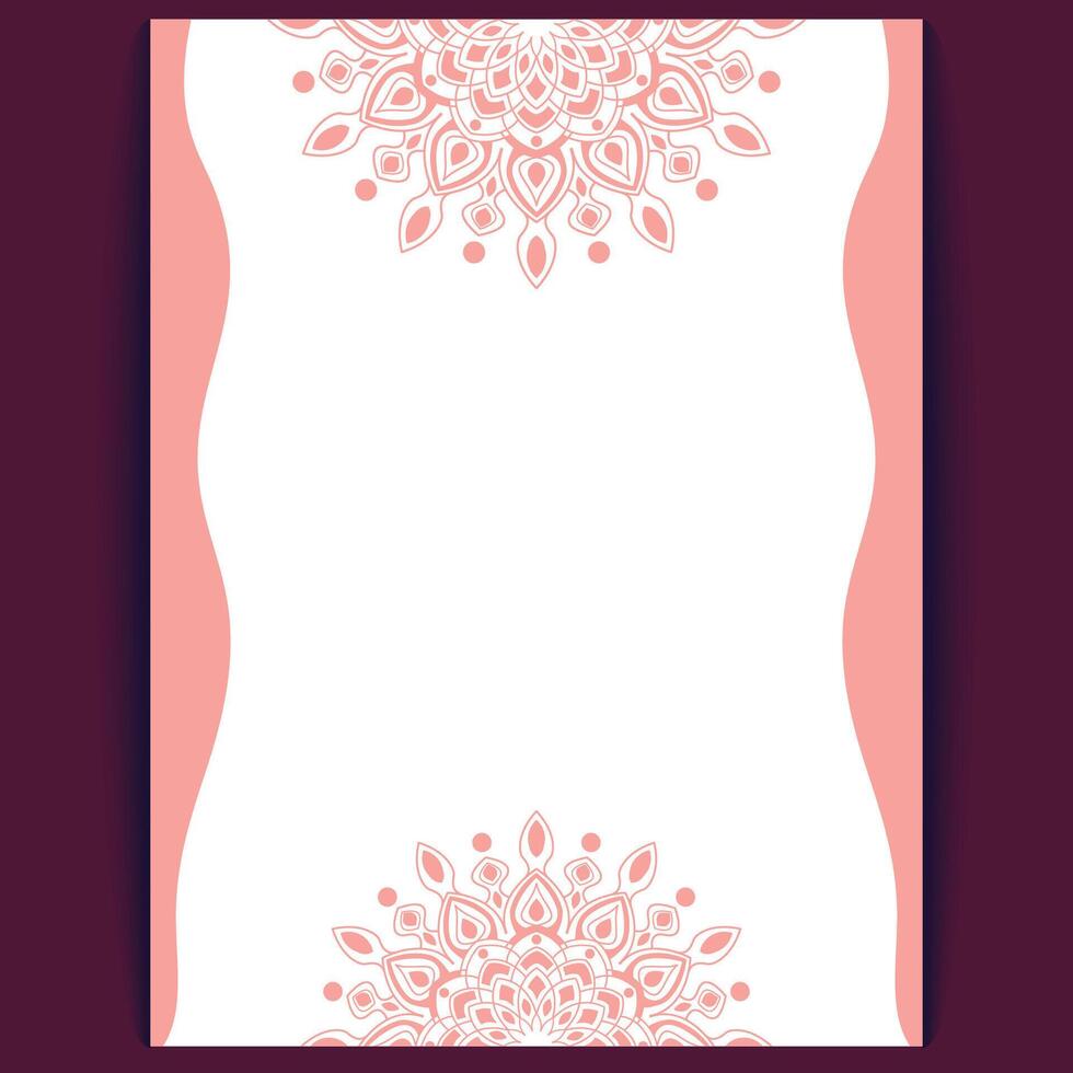Traditional Indian Wedding Invitation Template with Elephants and Mandala Designs vector
