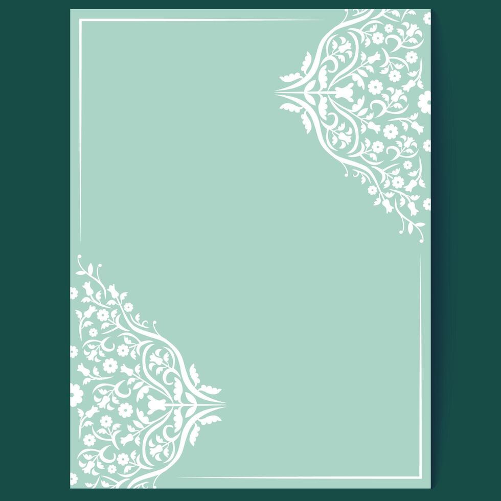 Minimal Green Floral Corner Design Template for Elegant Invitations and Cards vector