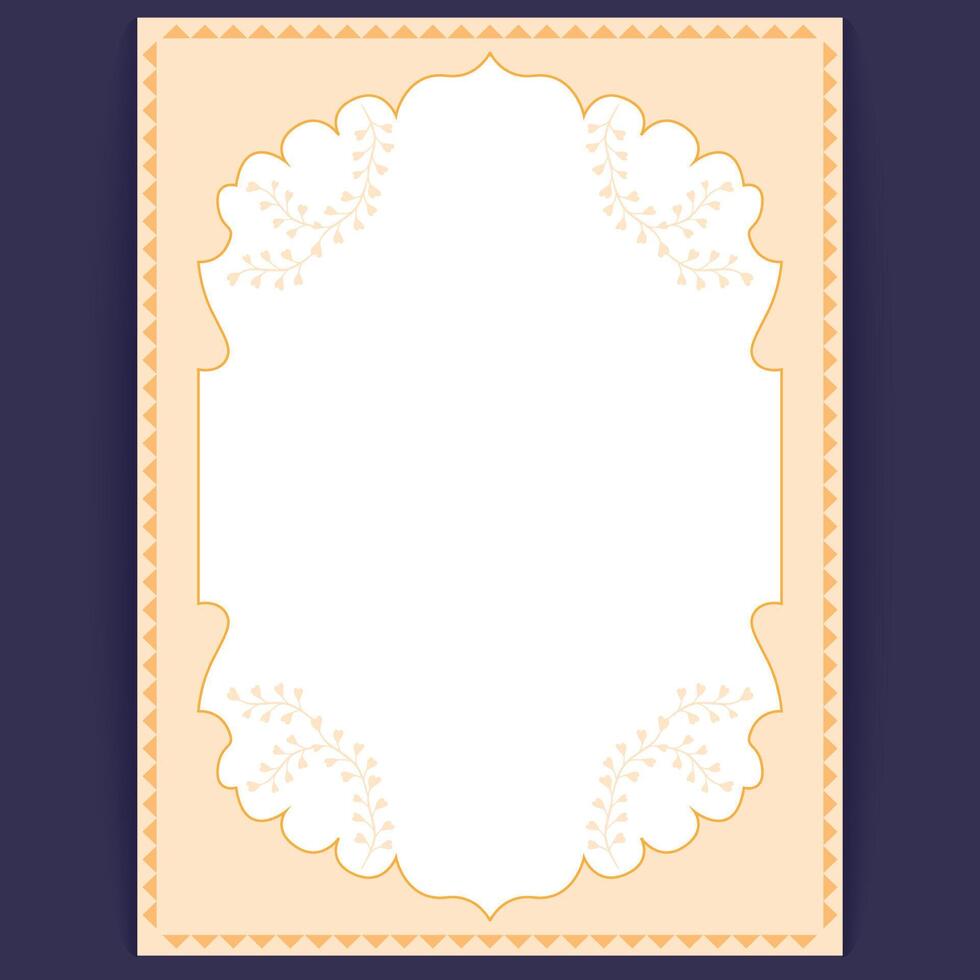 Ornate Decorative Border Design Template with Floral Flourishes for Wedding Invitations vector