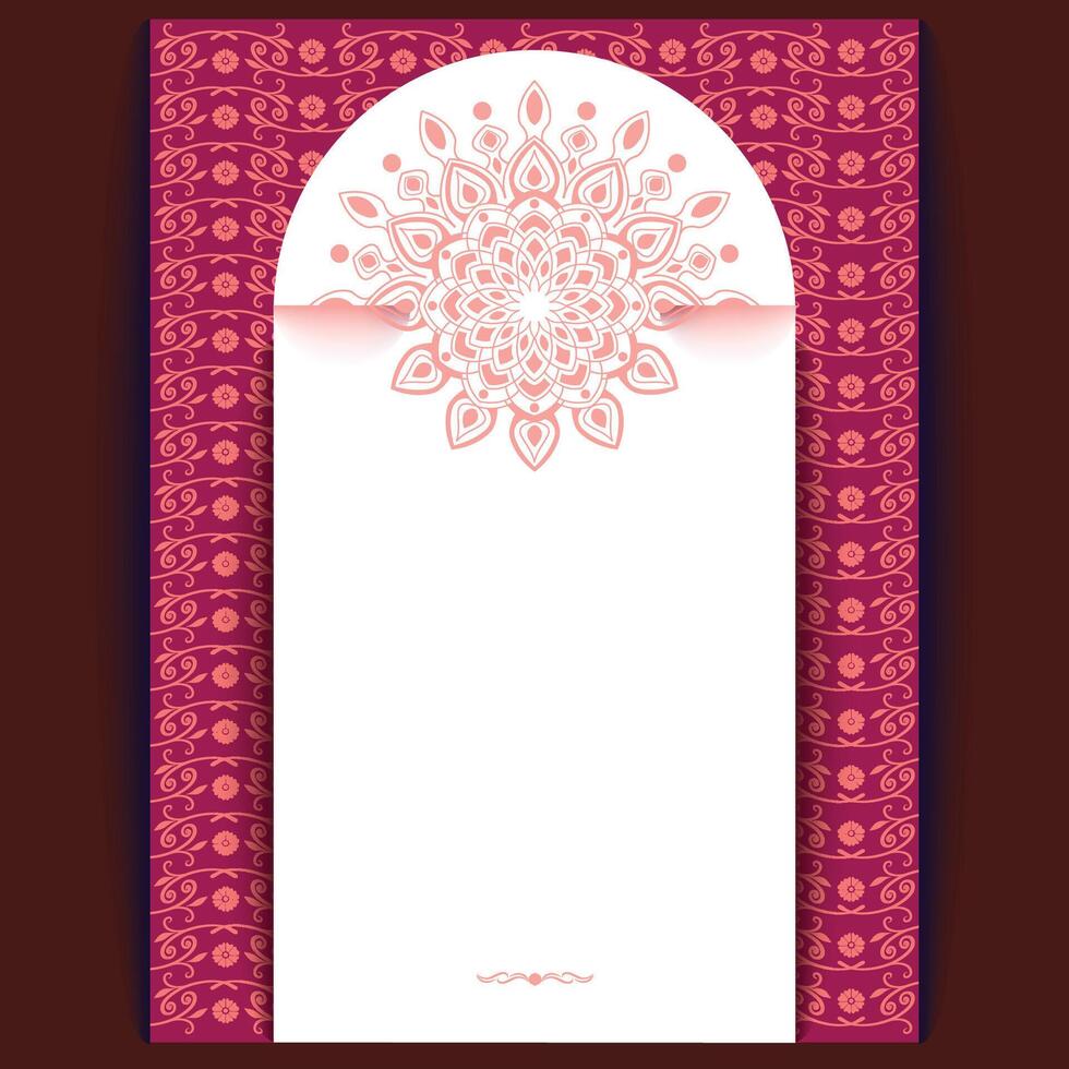 Ornate Mandala Arch Template for Invitations and Special Event Announcements vector
