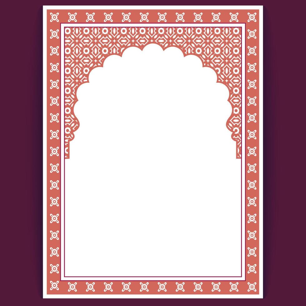 Red Traditional Ornate Border Template for Elegant Wedding Invitations and Event Cards vector