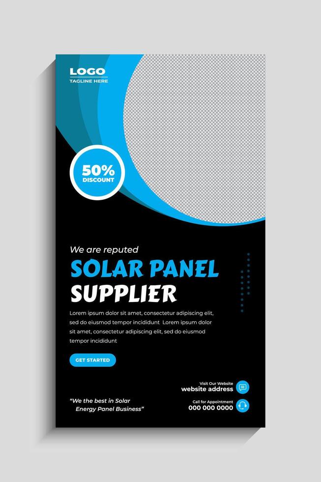 Modern Solar Energy social media story design vector