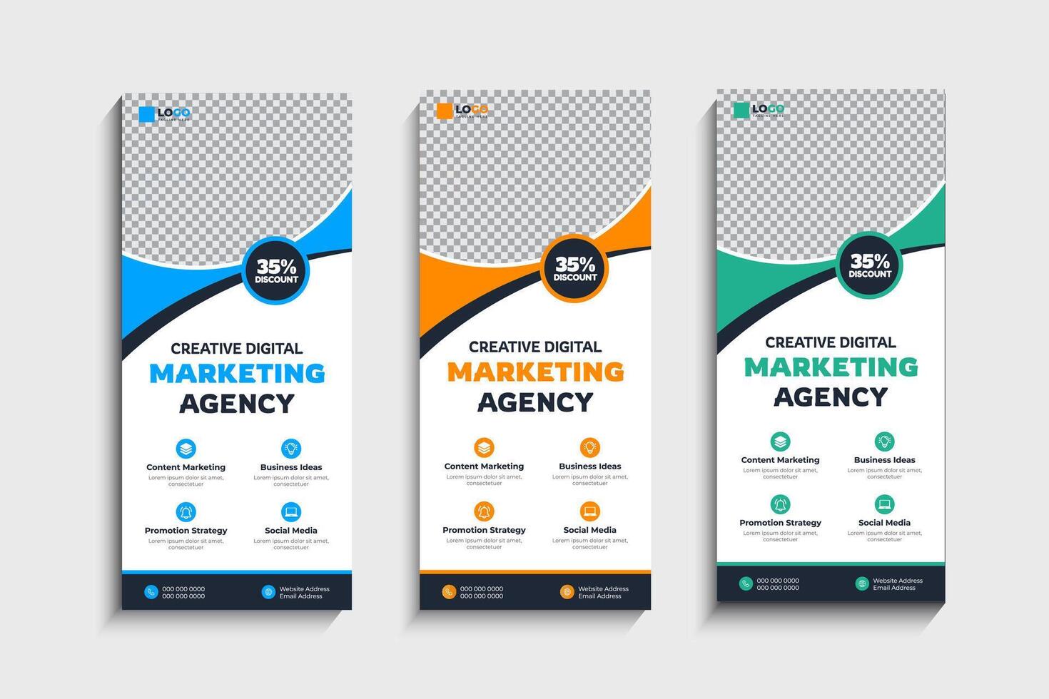 Modern business rack card or dl flyer templates vector