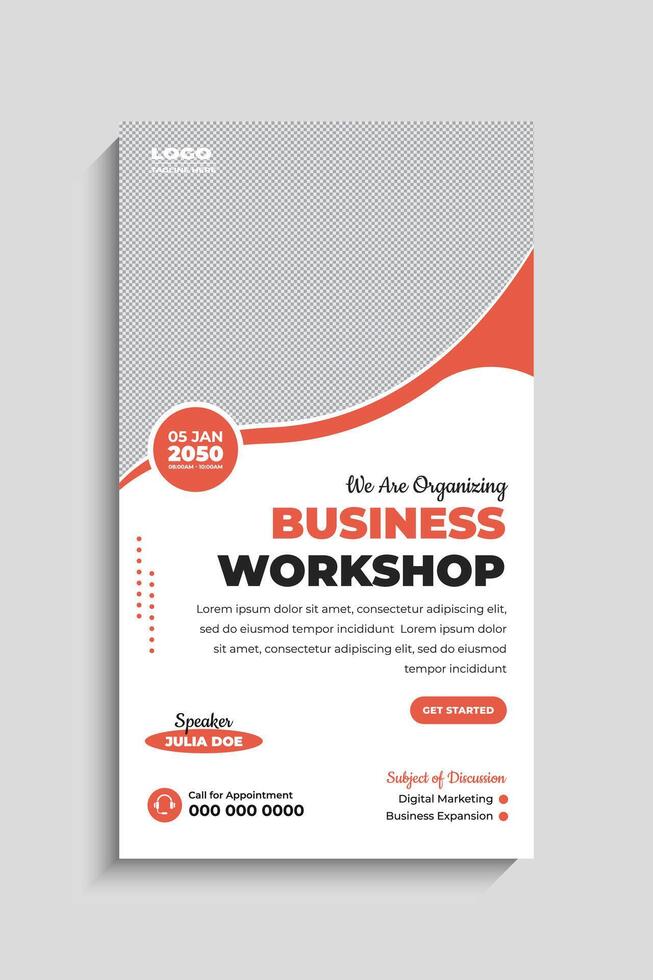 Professional Business seminar social media story vector