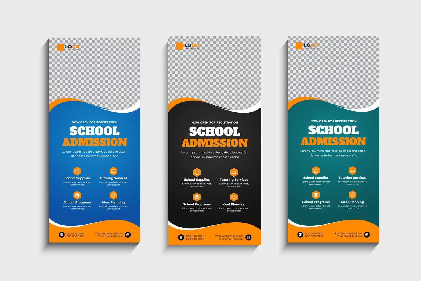 Professional Back to School rack card or dl flyer templates vector