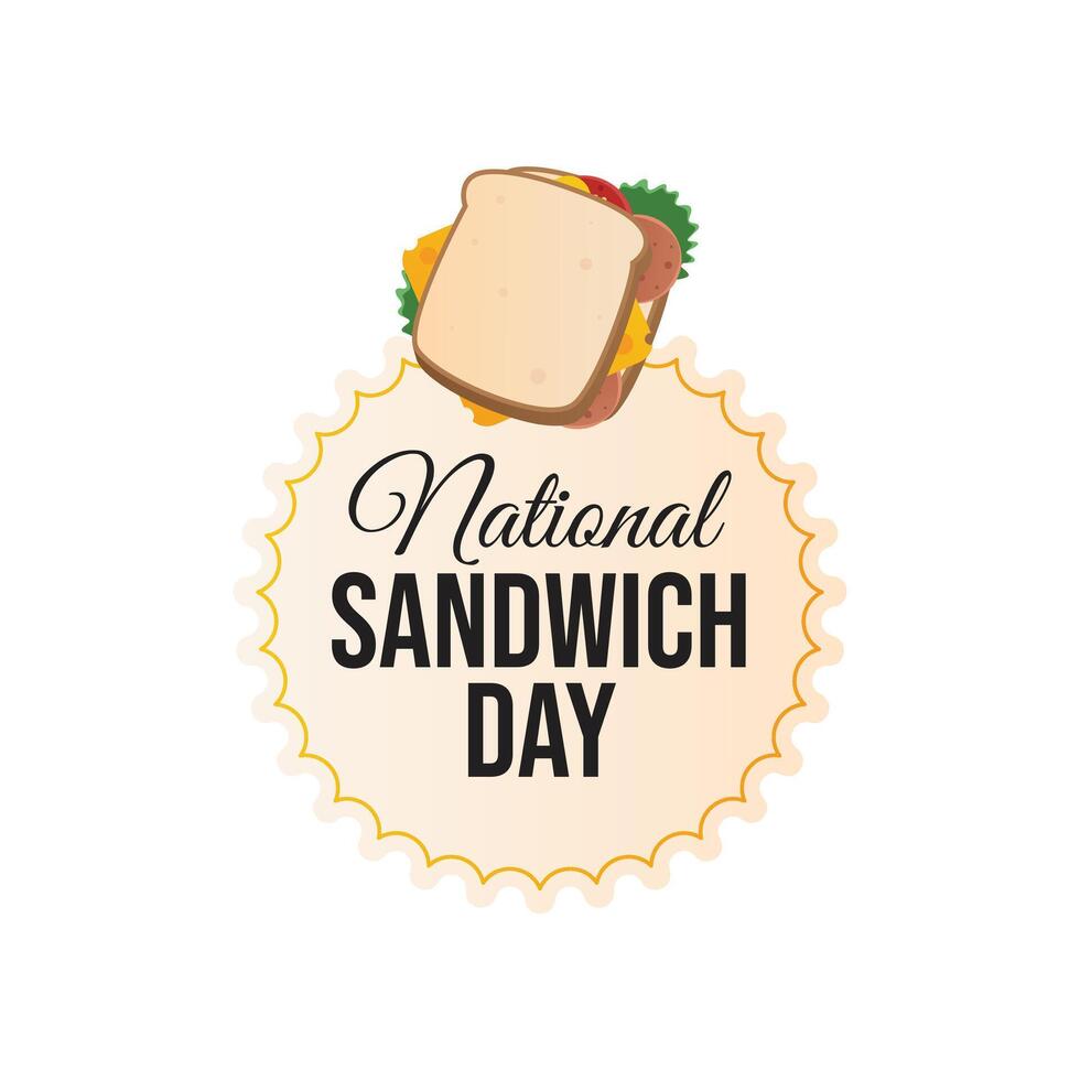 National Sandwich Day design template good for celebration usage. National Sandwich Day design flat design. eps 10. vector