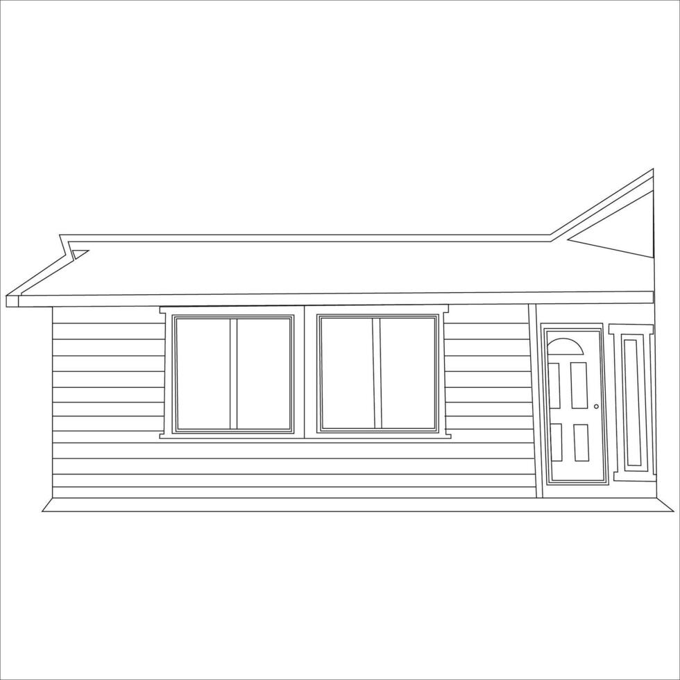 House line art image vector