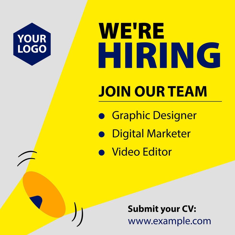 We are hiring post, join our team announcement. Business concept of search and recruitment. Social media template job vacancy recruitment. vector