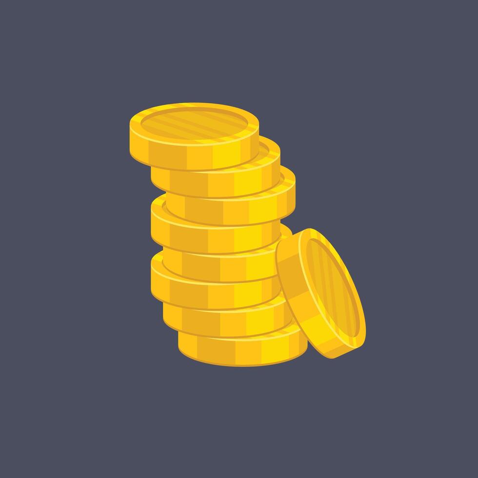 coin pile in flat design. vector