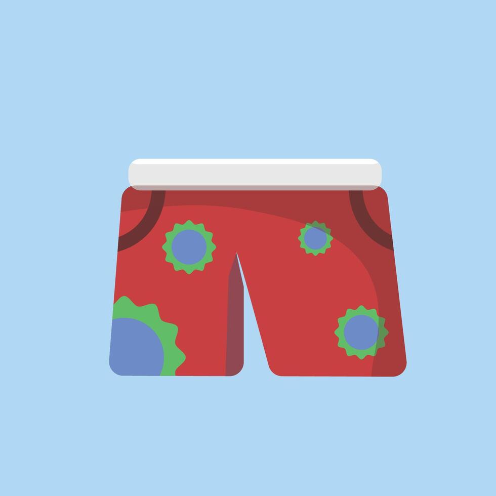 red short pants in flat design. vector