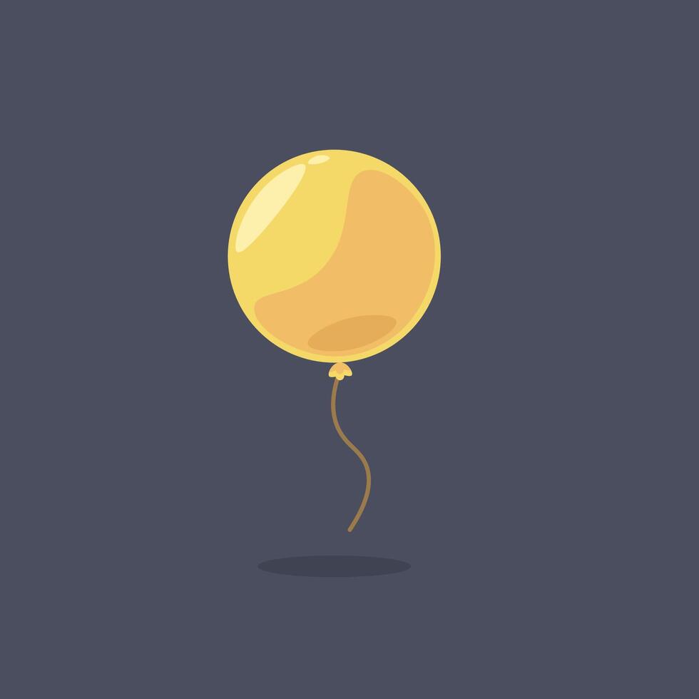 yellow balloon in flat design vector