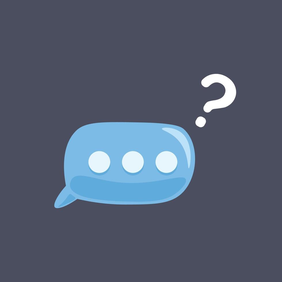 chat bubble with question sign in flat design. vector