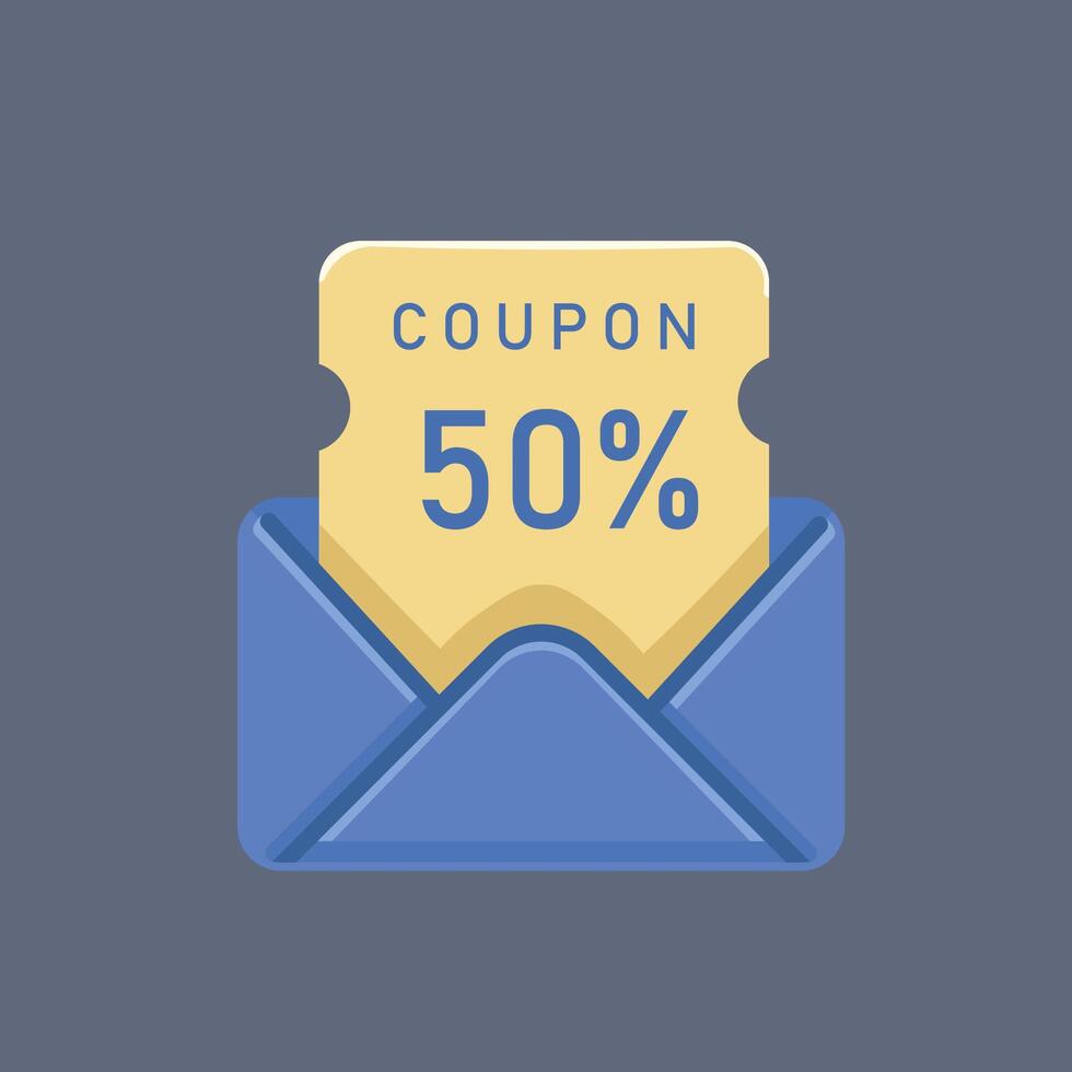 coupon discount message in flat design. vector