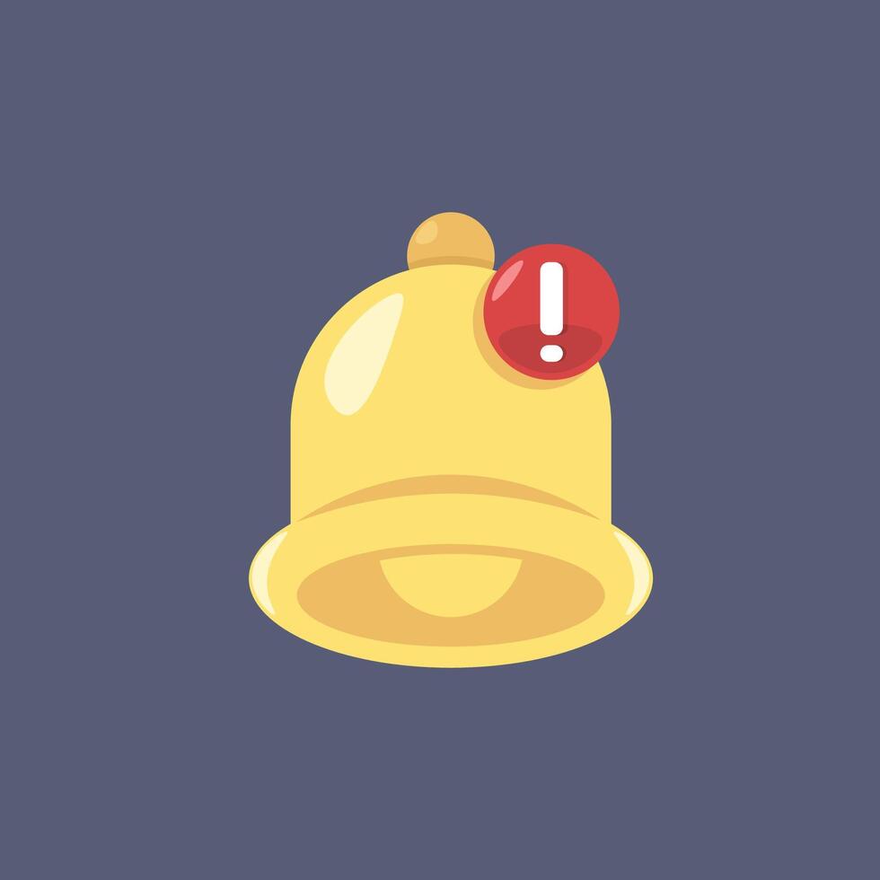 golden bell in flat design. vector