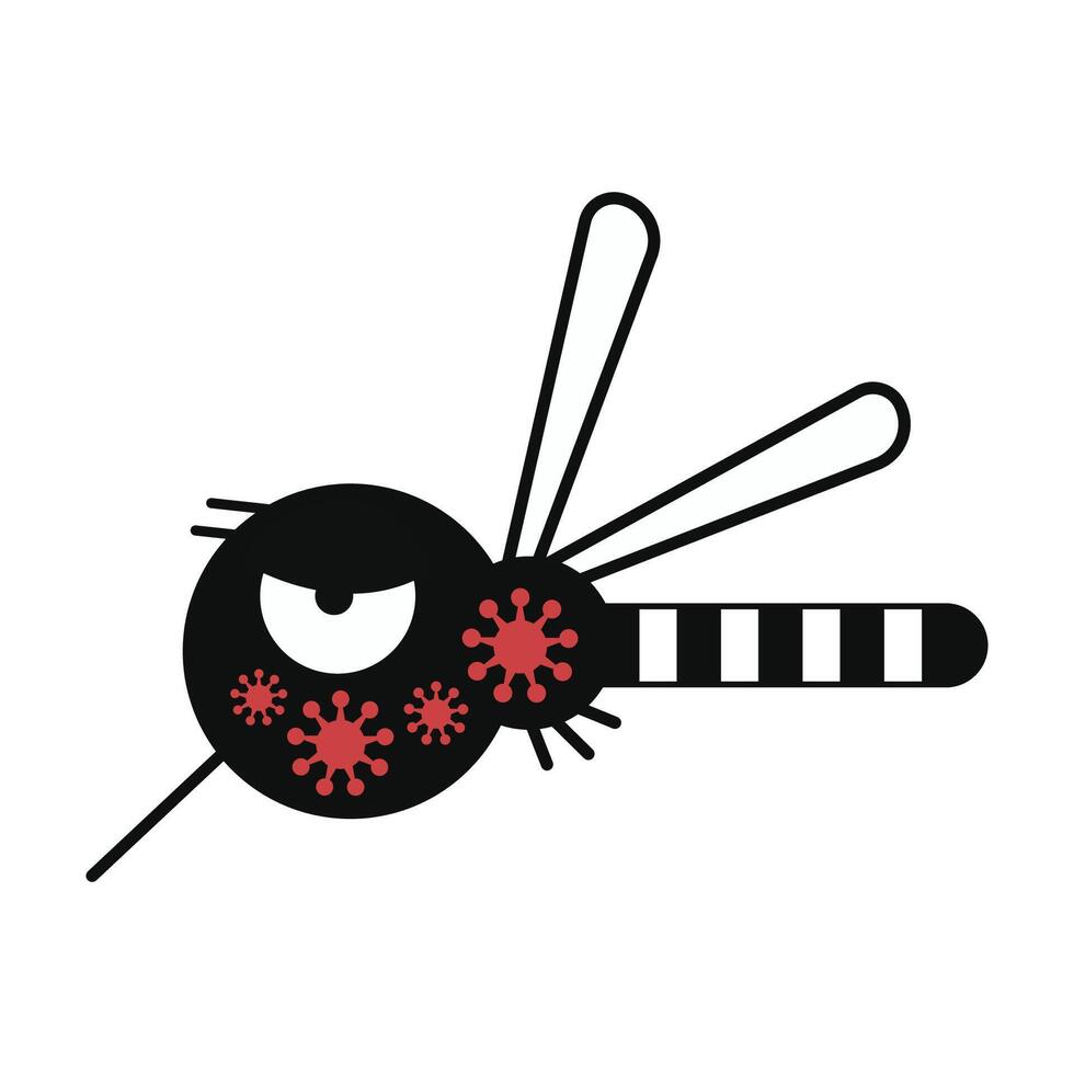 mosquito carrier of dengue fever disease. mosquito control concept vector