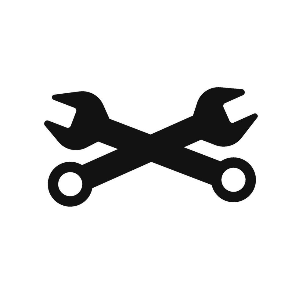 crossed wrench tool icon symbol vector