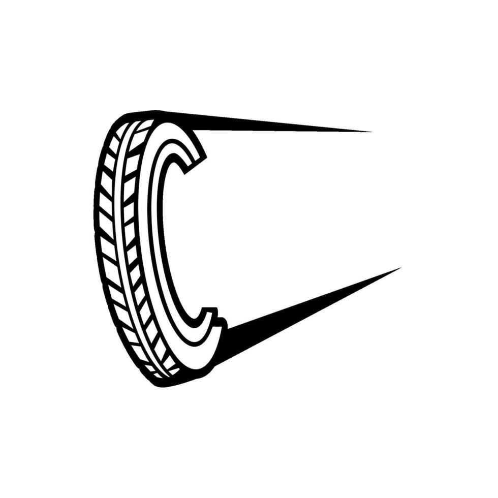 tire logo design simple black and white vector