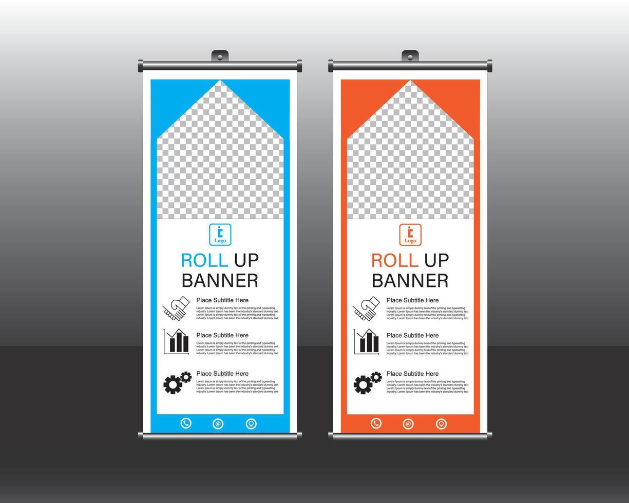 Roll up brochure flyer banner design vector