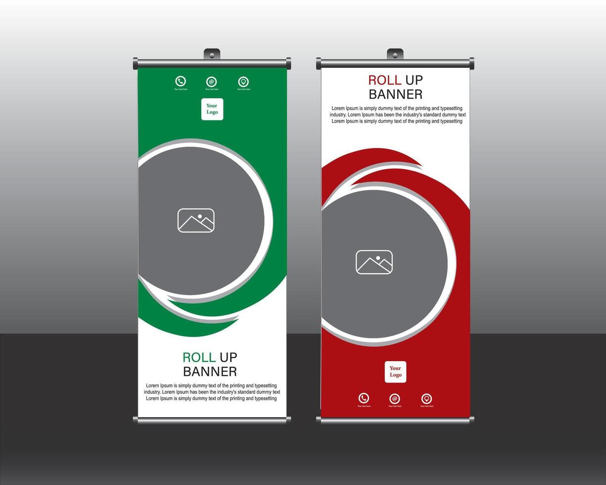 Roll up brochure flyer banner modern design template vector