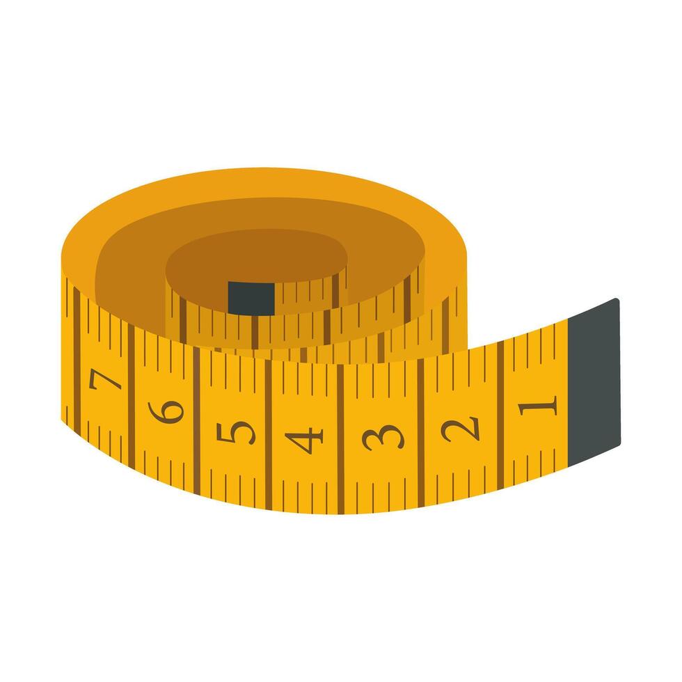Measurent tape flat icon isolated on white background vector