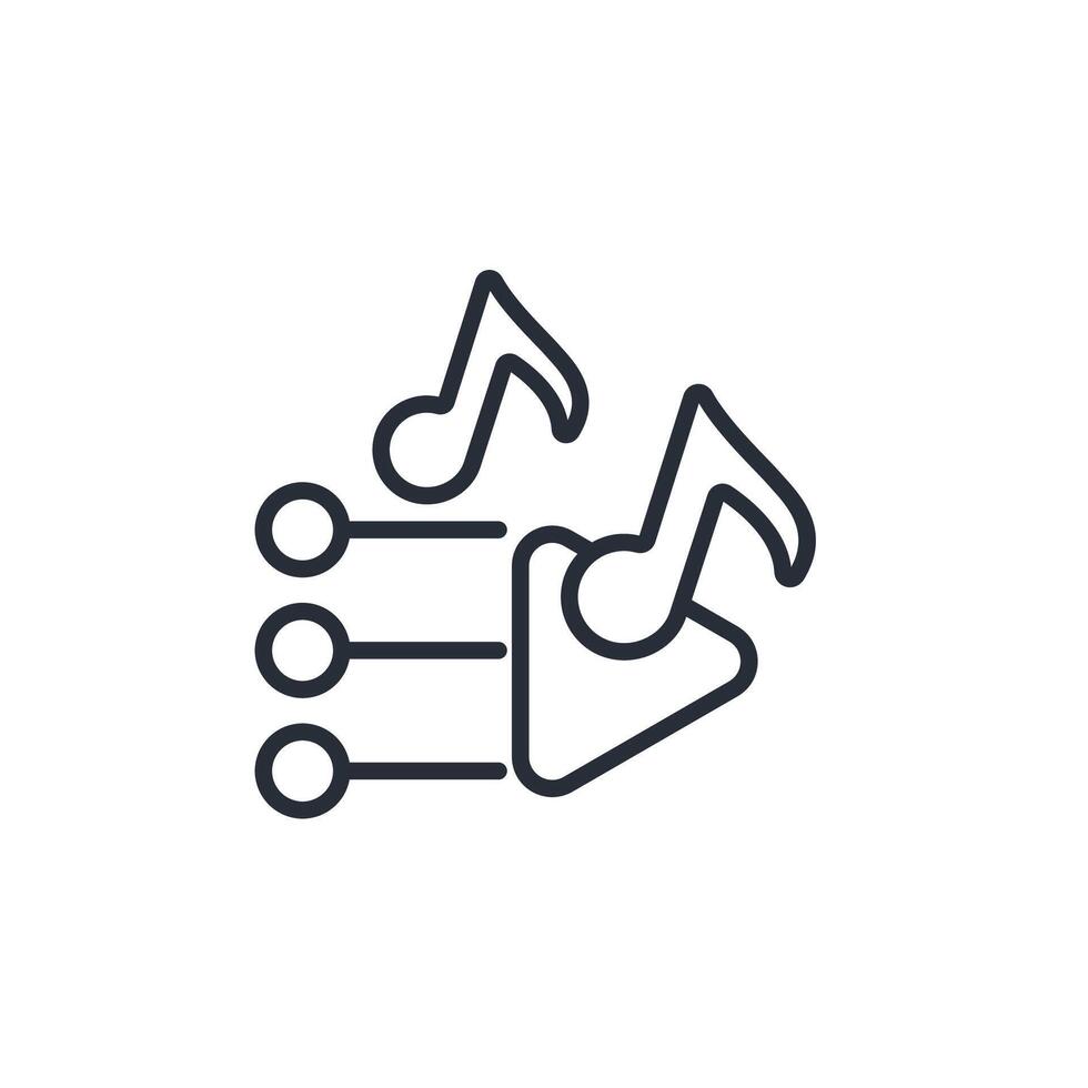 playlist icon. .Editable stroke.linear style sign for use web design,logo.Symbol illustration. vector