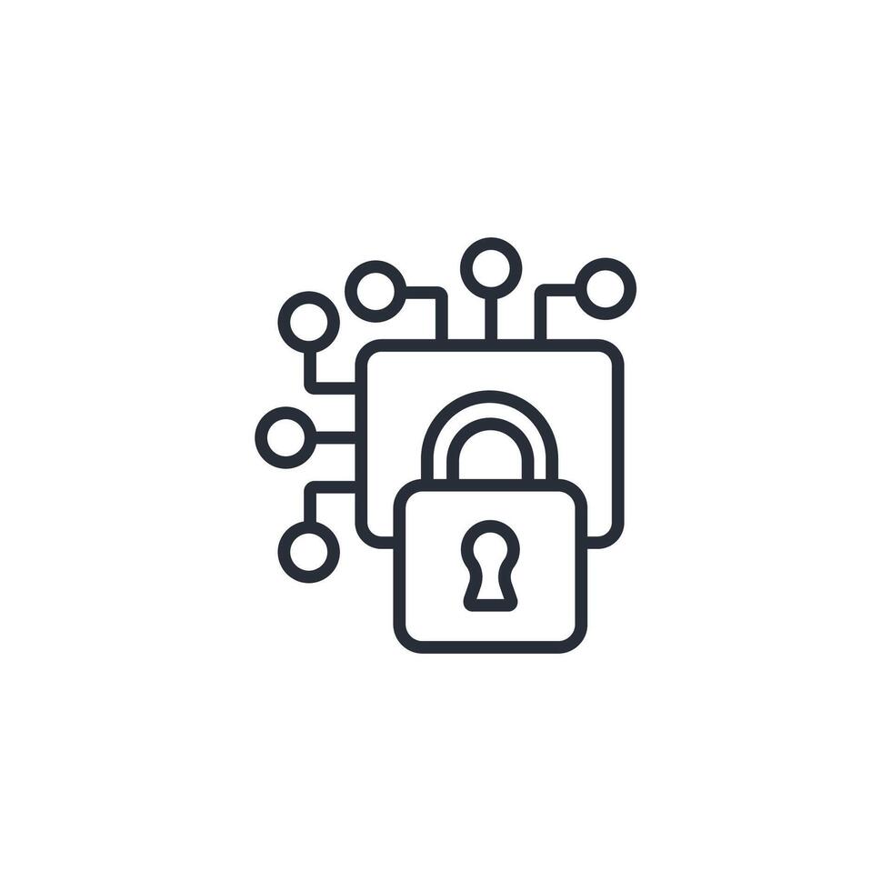 security systemicon. .Editable stroke.linear style sign for use web design,logo.Symbol illustration. vector