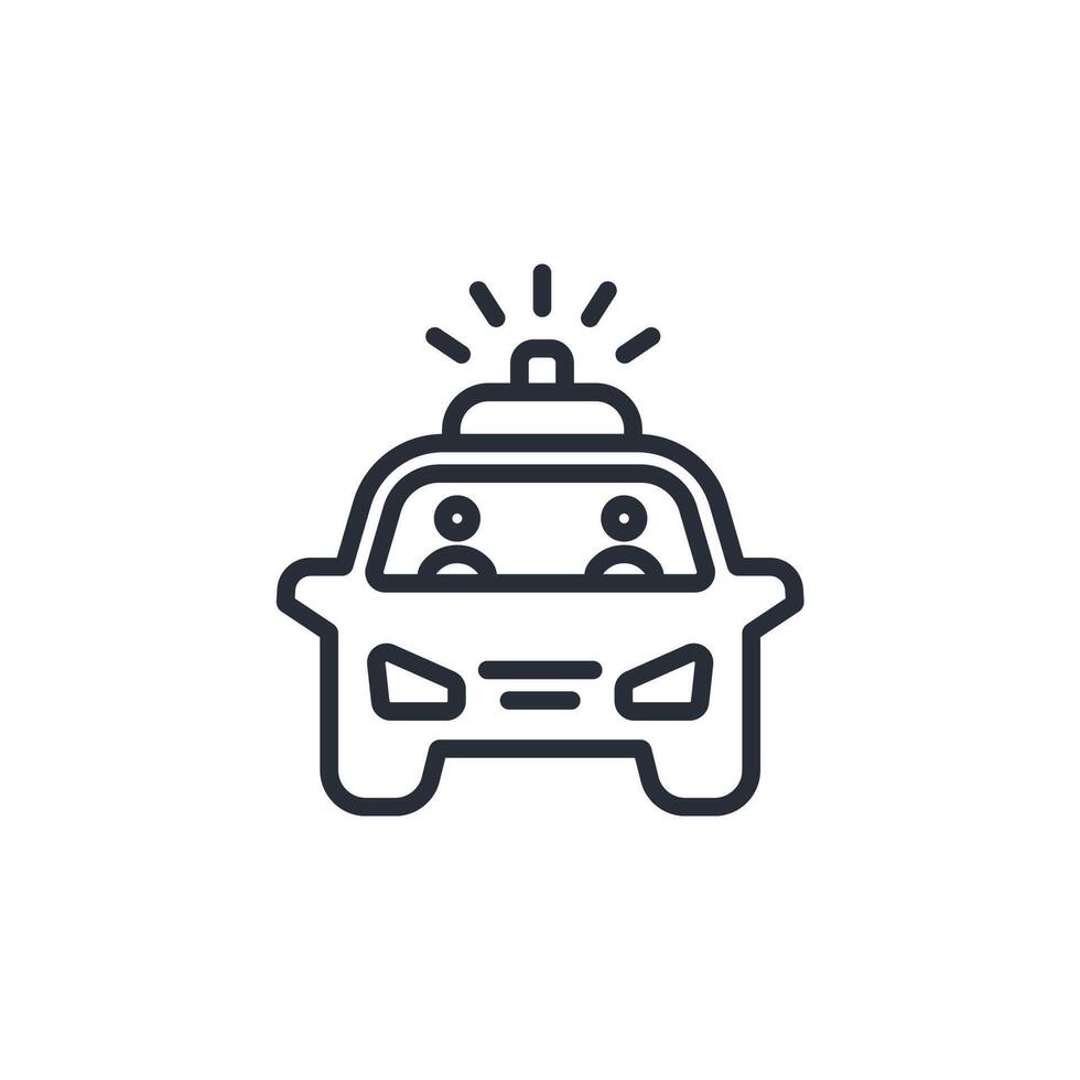 Police car icon. .Editable stroke.linear style sign for use web design,logo.Symbol illustration. vector