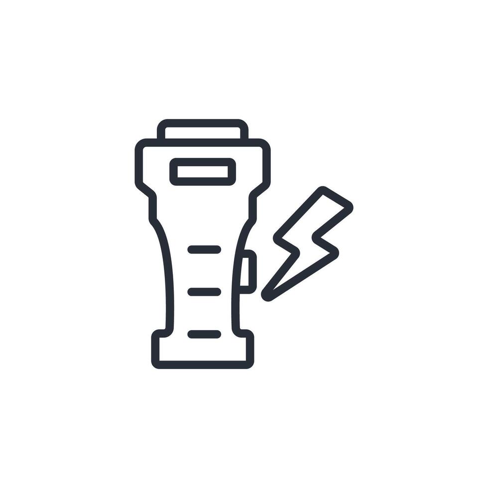 taser icon. .Editable stroke.linear style sign for use web design,logo.Symbol illustration. vector