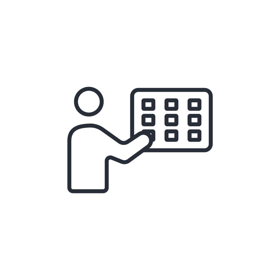 code home security icon. .Editable stroke.linear style sign for use web design,logo.Symbol illustration. vector