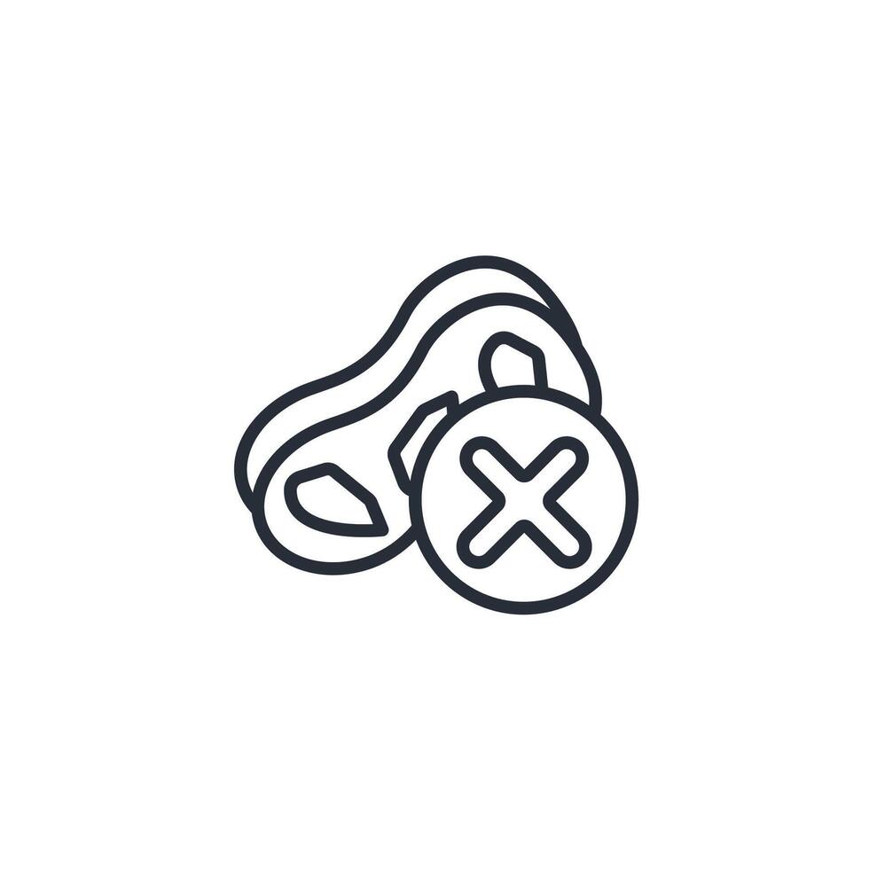 no meat icon. .Editable stroke.linear style sign for use web design,logo.Symbol illustration. vector