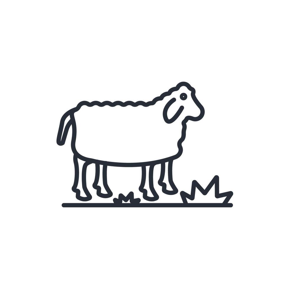 sheep animal icon. .Editable stroke.linear style sign for use web design,logo.Symbol illustration. vector