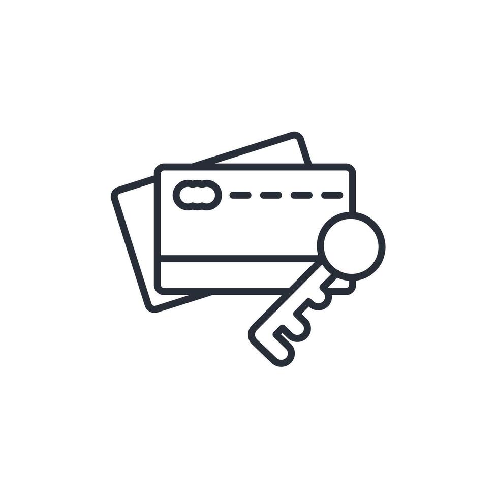 keycard access icon. .Editable stroke.linear style sign for use web design,logo.Symbol illustration. vector